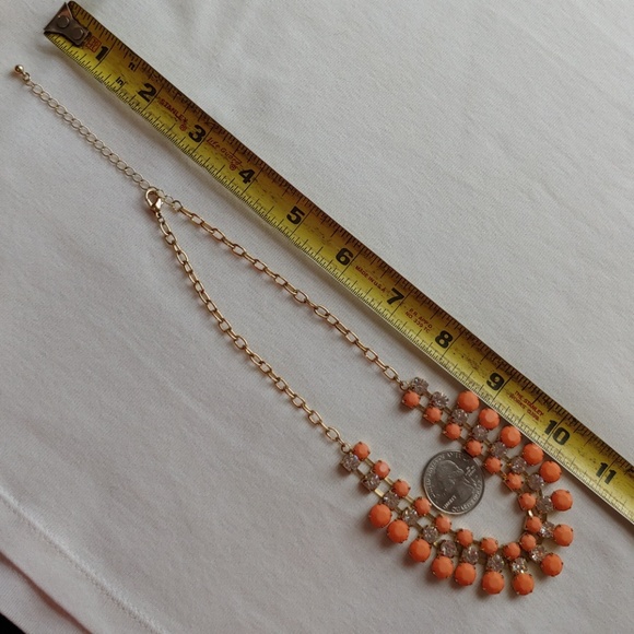 Liz Claiborne Orange & Rhinestone Necklace!!! - Picture 6 of 6